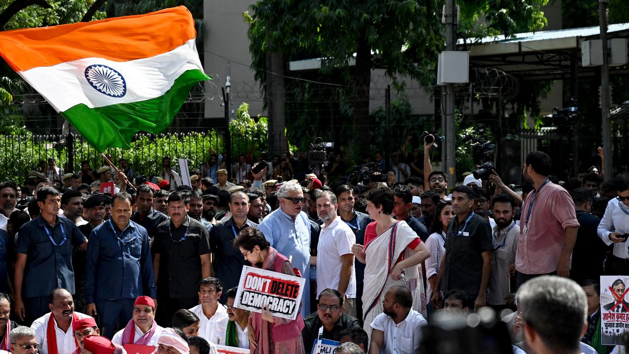 Opposition leader Gandhi held by police at protest over India voter rolls