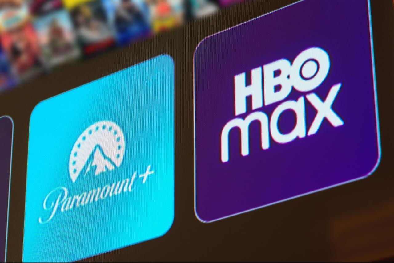 This photo illustration Paramount Plus and HBO Max logo is displayed on a TV screen Jan 8, 2024 (Adobe Stock Photos)
