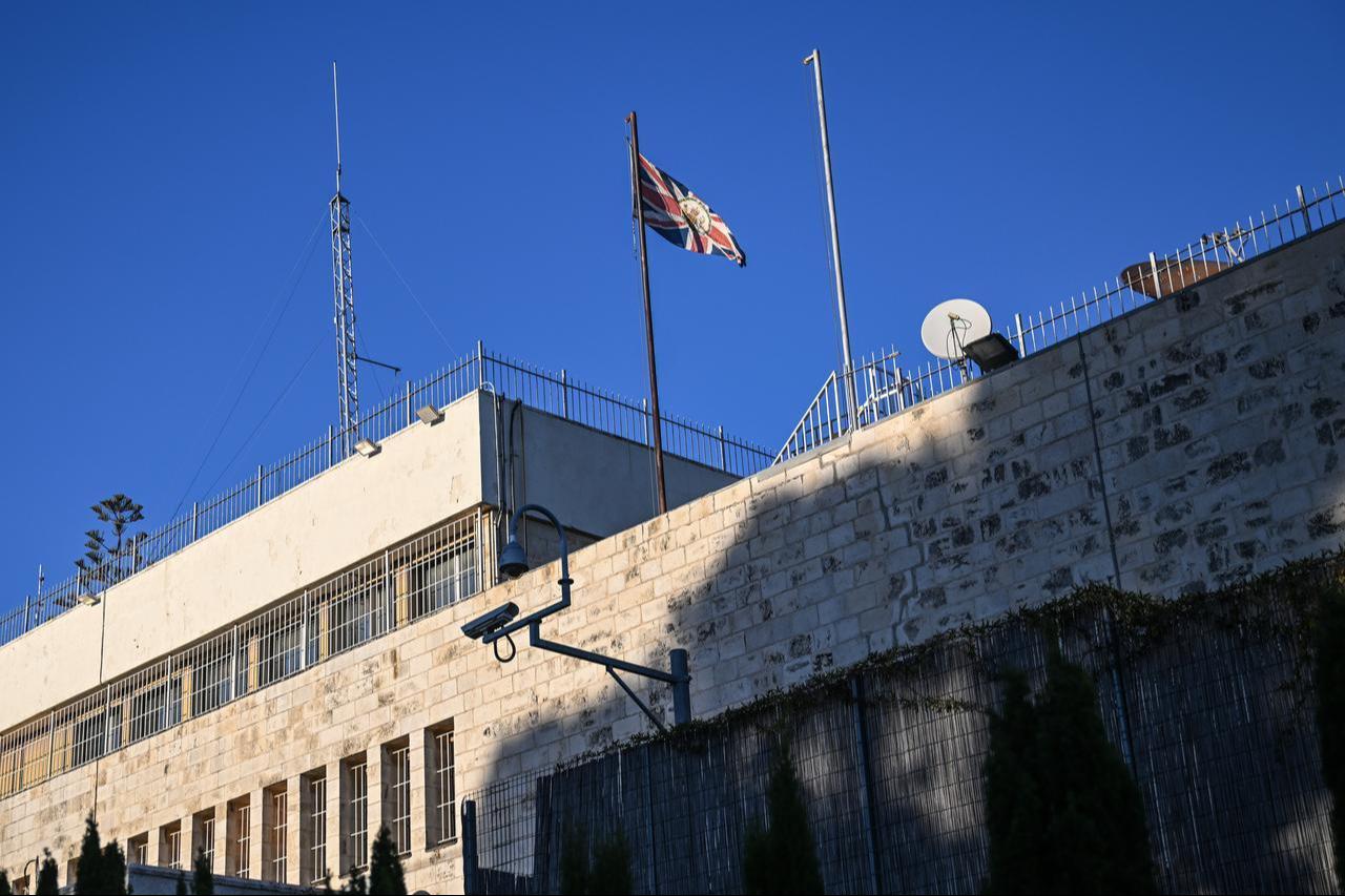 The exterior of the British Consulate General, surrounding streets, and access roads are seen in East Jerusalem on September 08, 2026. (AA Photo)