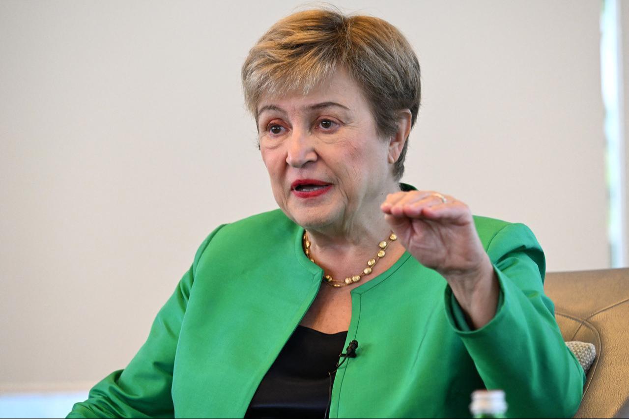 Kristalina Georgieva, managing director of the International Monetary Fund (IMF), speaks during an interview with AFP after the IMF Annual Meetings Curtain Raiser in Singapore, October 7, 2026. (AFP Photo)