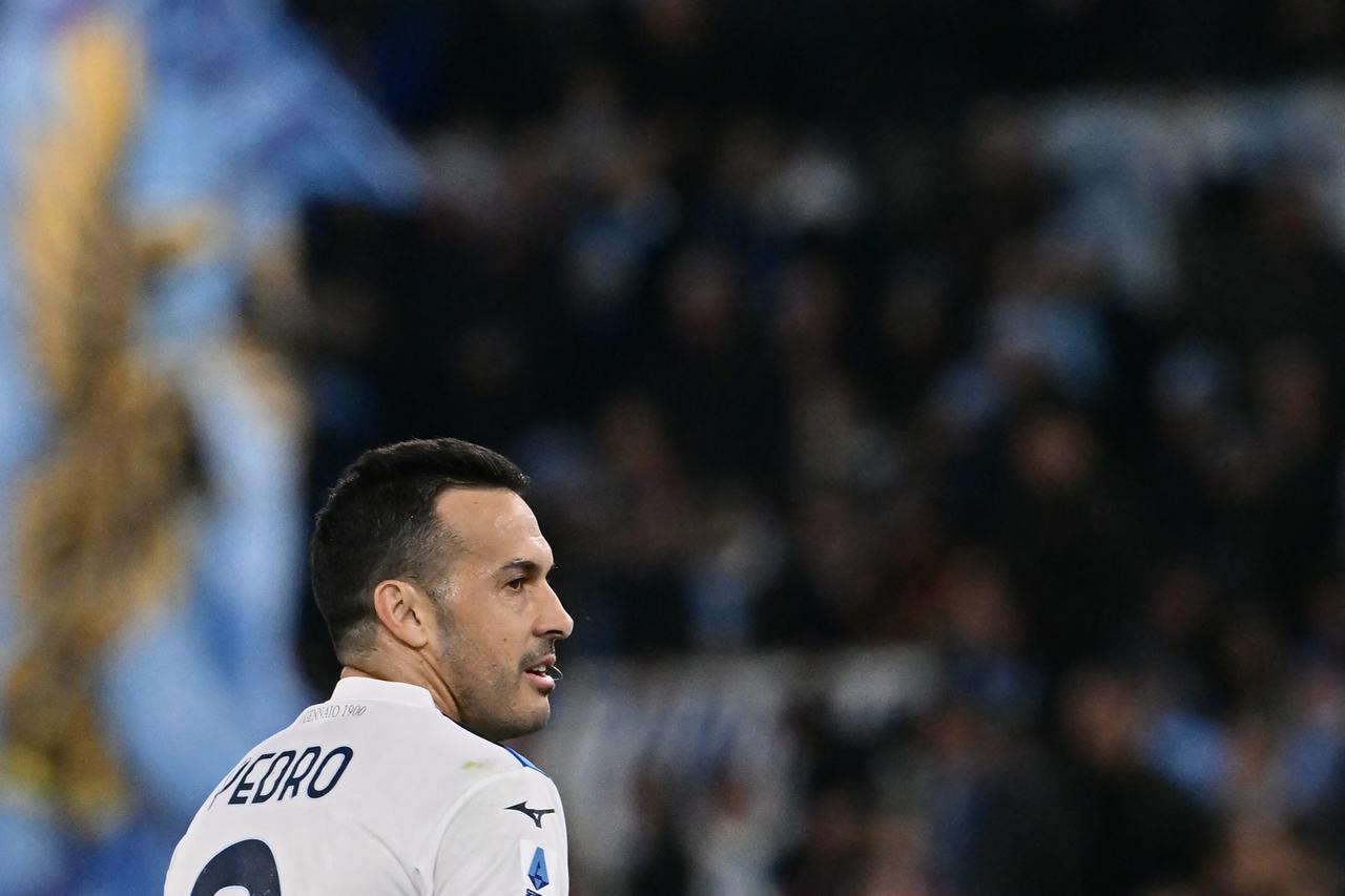 Lazio's Spanish forward #09 Pedro Rodriguez reacts during the Italian Serie A football match between Lazio and Torino at the Olympic Stadium in Rome on March 31, 2025. (AFP Photo)
