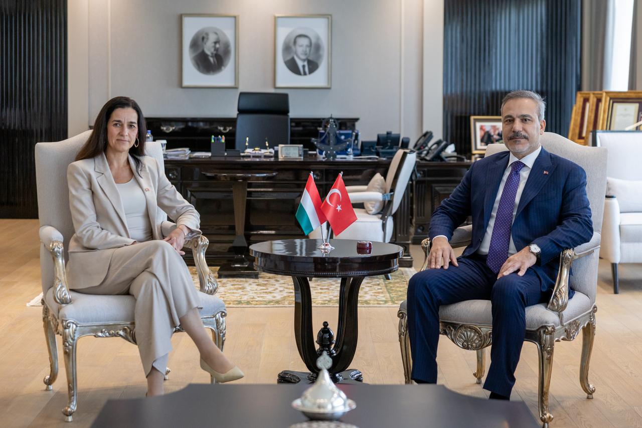 Turkish Foreing Minister Hakan Fidan (R) meets with his Hungarian counterpart Anita Orban in Ankara, Türkiye on October 08, 2026. (AA Photo)