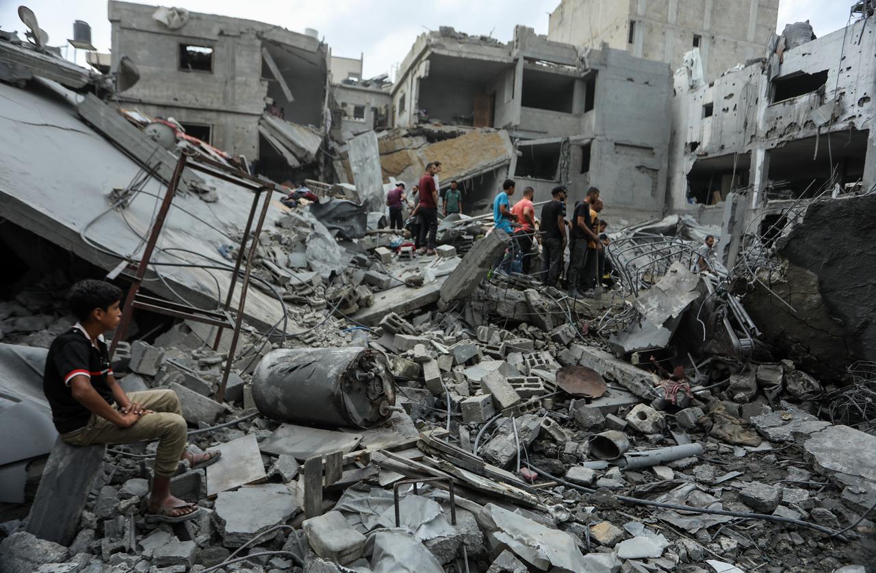 A view of the destruction after an Israeli attack on Khan Yunis, Gaza, Palestine on October 9, 2026. (AA Photo)