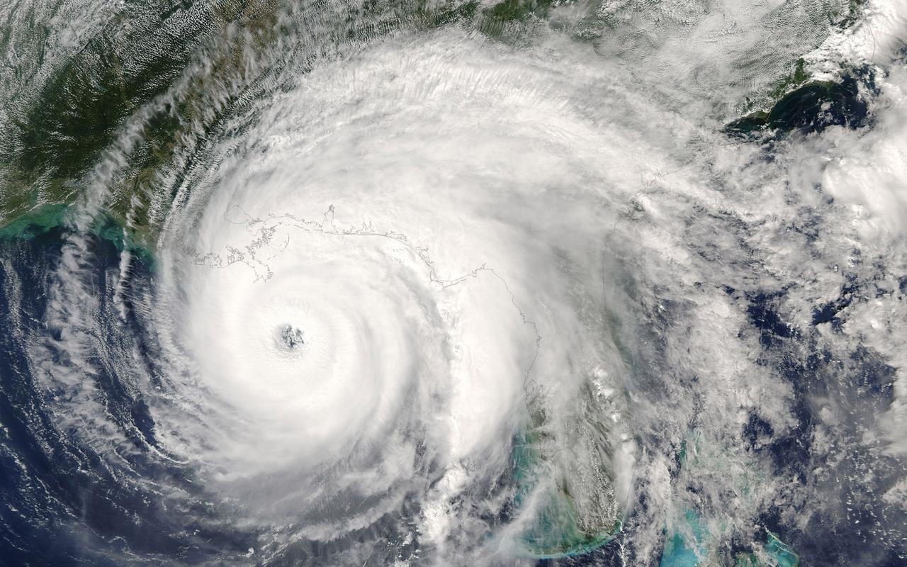 A satellite image shows a powerful hurricane over Florida and surrounding waters. (Adobe Stock Photo)