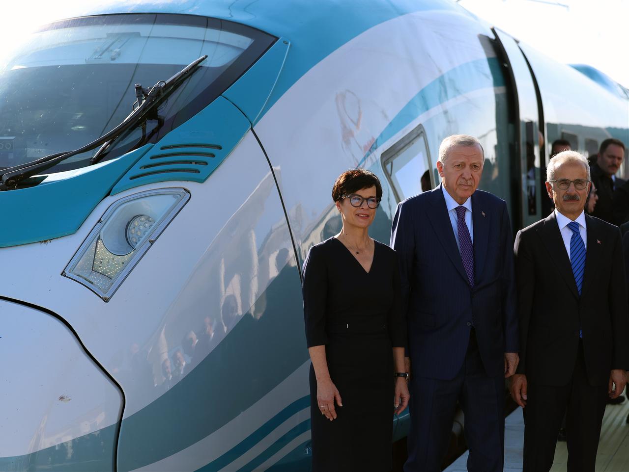 Turkish President Recep Tayyip Erdogan attends the Cerkezkoy-Kapikule High-Speed Railway Line Opening Ceremony in Kirklareli, Türkiye on October 9, 2026. (AA Photo)