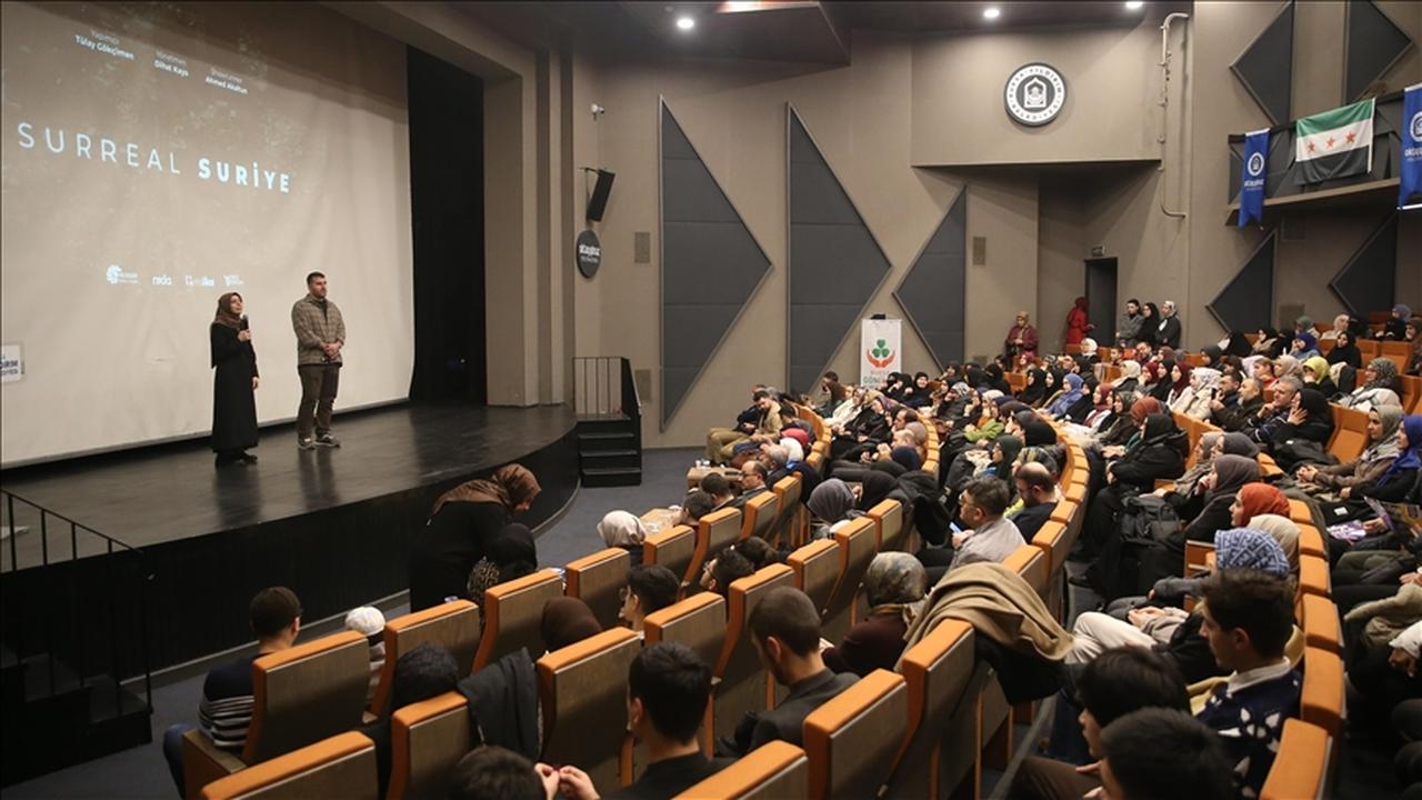 The documentary 'Surreal Syria,' which focuses on testimonies from people who left regime prisons after the Syrian revolution and their stories of rebuilding their lives, met audiences in Bursa on 31 January 2026. (AA Photo)