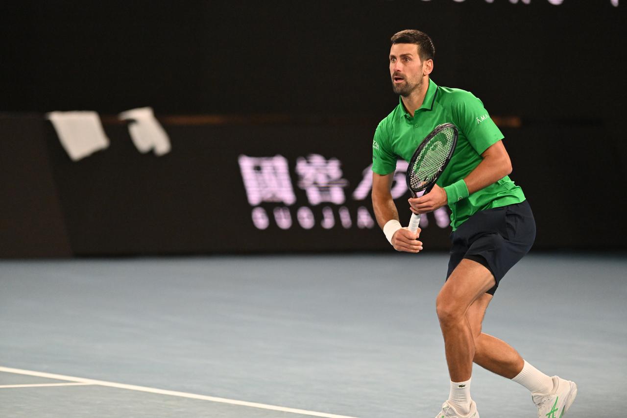 Serbian tennis player Novak Djokovic faced off against Spanish tennis player Carlos Alcaraz in Australian Open men’s singles final. Feb. 1, 2025. (AA Photo)