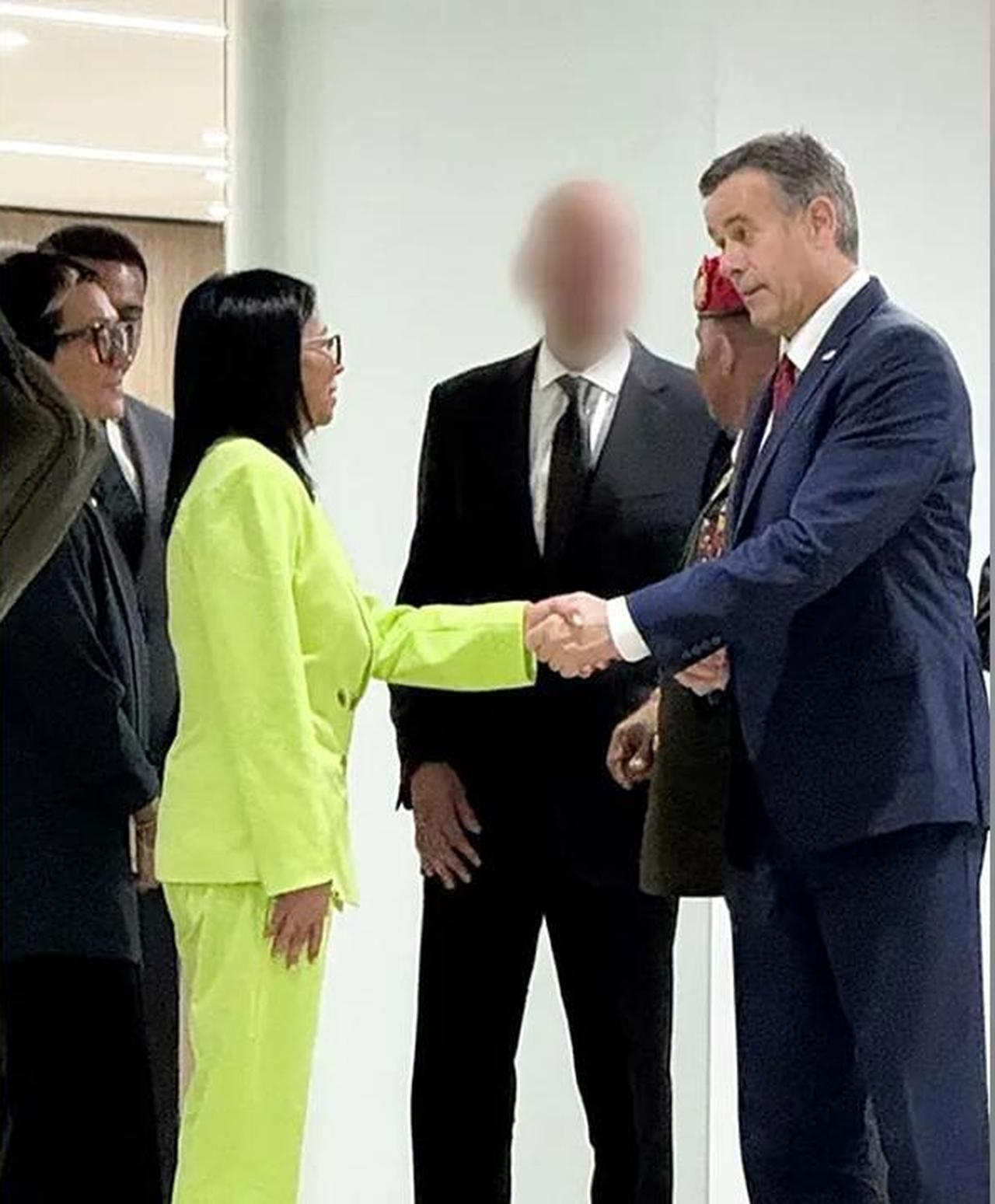 Acting Venezuelan President Delcy Rodriguez meets CIA Director John Ratcliffe. (Photo via CIA)