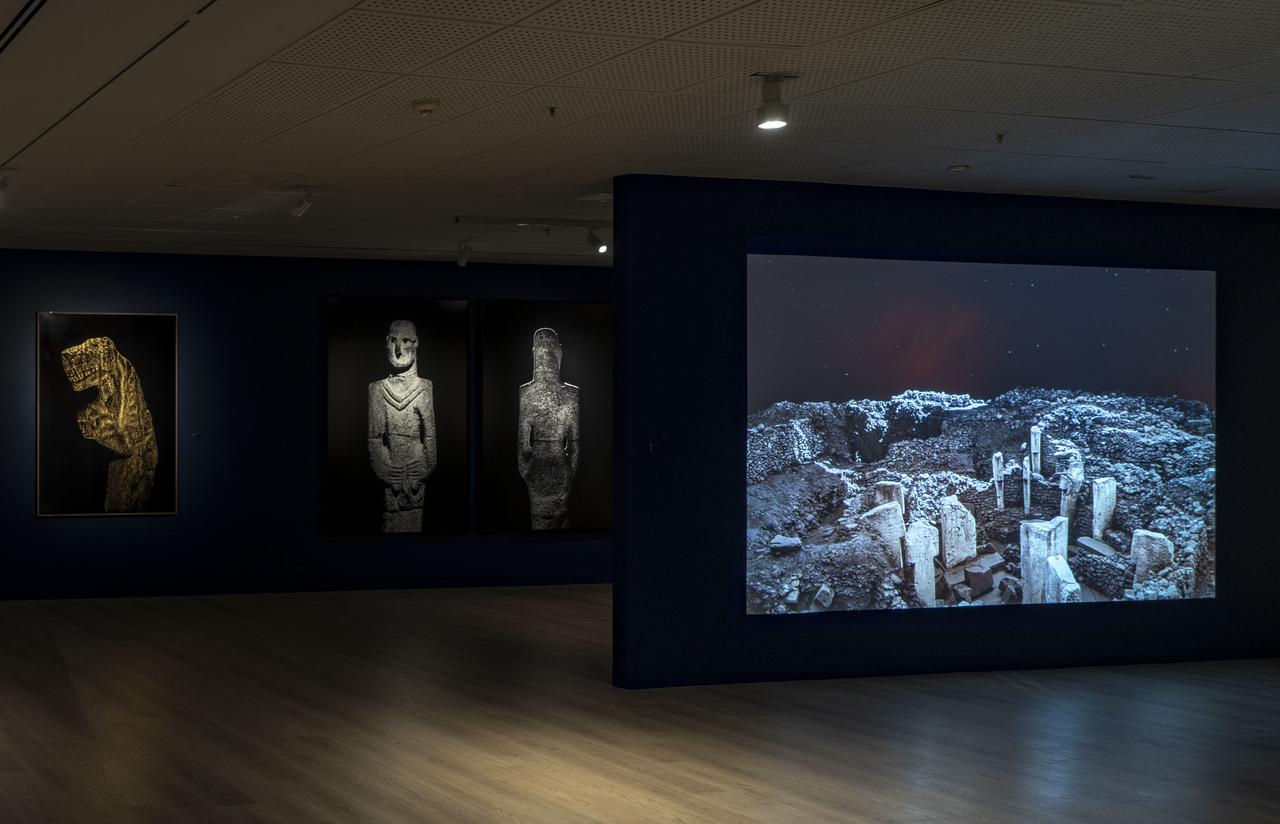 Isabel Munoz’s photographs of Gobeklitepe are exhibited in Berlin, Germany, Feb. 10, 2026. (AA Photo)