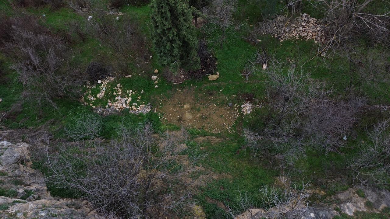 An aerial view of the area within the Sheikh Edebali Complex in Bilecik where the former site of Osman I’s house has been officially registered as a cultural heritage asset. (AA Photo)