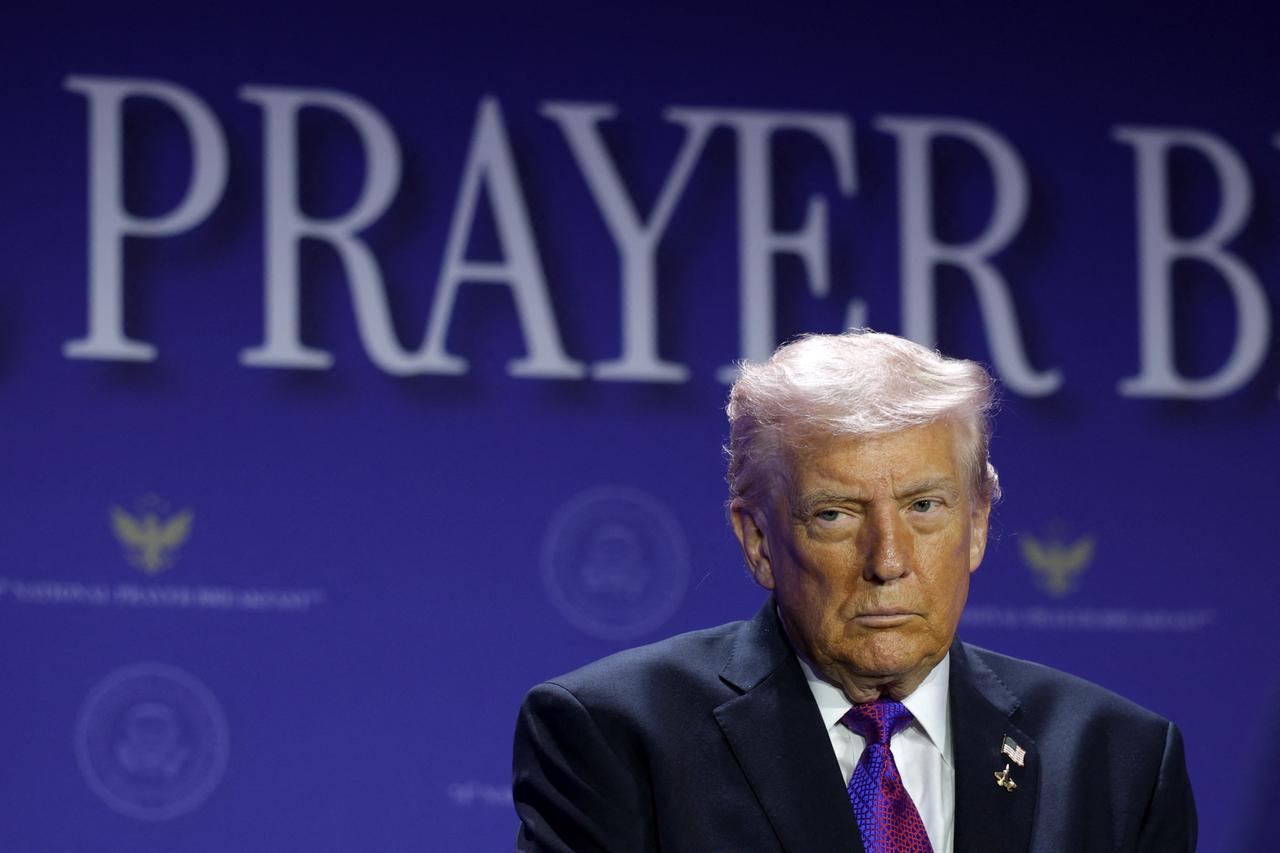 U.S. President Donald Trump attends the 74th annual National Prayer Breakfast at the Washington Hilton on February 5, 2026, in Washington, DC. (AFP Photo)