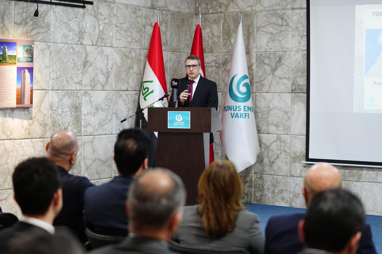 Türkiye’s Ambassador to Baghdad, Anil Bora Inan at the Yunus Emre Turkish Cultural Center in Iraq’s capital, Febreuary 10 , 2026 ( AA Photo)