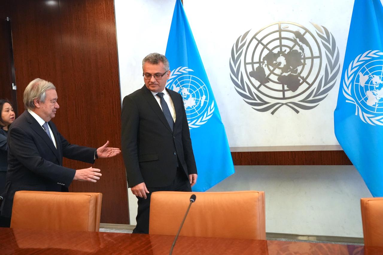 TRNC president presents four-point Cyprus plan to UN chief in New York meeting
