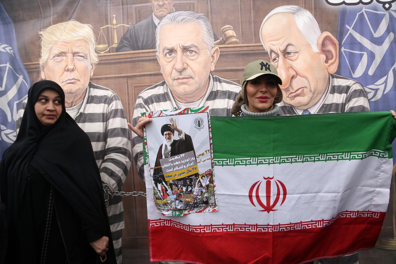 Hundreds of citizens participate in the celebrations marking the 47th anniversary of the 1979 revolution led by Ruhollah Khomeini in Iran, gathering at Tehran's Azadi Square on February 11, 2026. (AA Photo)