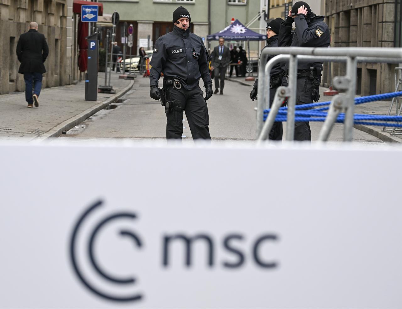 Tight security measures are in place in the city center and around the Bayerischer Hof Hotel, where the conference takes place, in Munich, Germany on February 13, 2026. (AA Photo)