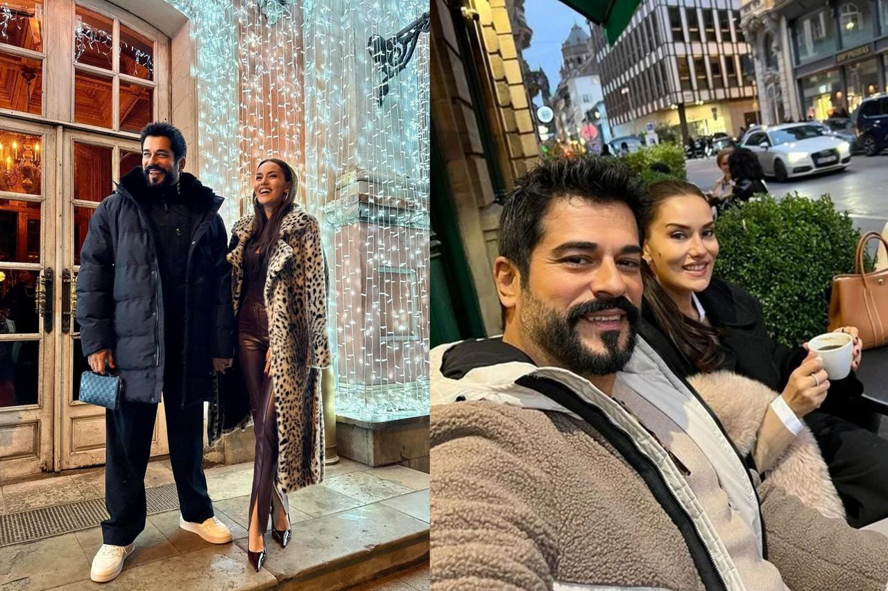 Fahriye Evcen and Burak Ozcivit couple on vacation in Moscow, Russia, Dec. 4, 2024. (Photo via Instagram/@evcenf)