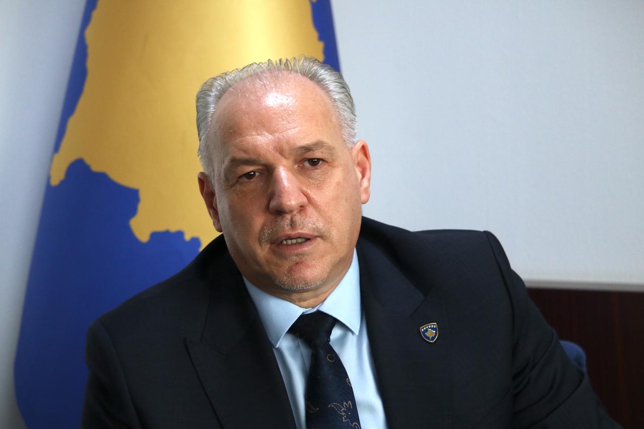 President of the Kosovo Democratic Turkish Party (KDTP) and Kosovo's newly elected Third Deputy Prime Minister responsible for Minority Affairs and Cooperation Fikrim Damka is seen during an exclusive interview in Pristina, Kosovo on Feb. 12, 2026. (AA Photo)