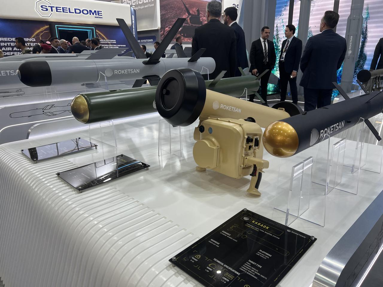 Turkish defense firm Roketsan displays its products at the World Defense Show 2026 in Riyadh, Saudi Arabia, Feb. 9, 2026. (AA Photo)