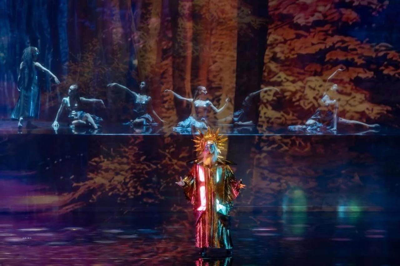 A performer appears in Ahmed Adnan Saygun’s “Gilgamesh Opera” at Ataturk Cultural Center in Istanbul, Türkiye, December 3, 2025. (Photo via Instagram / @tansagturk)