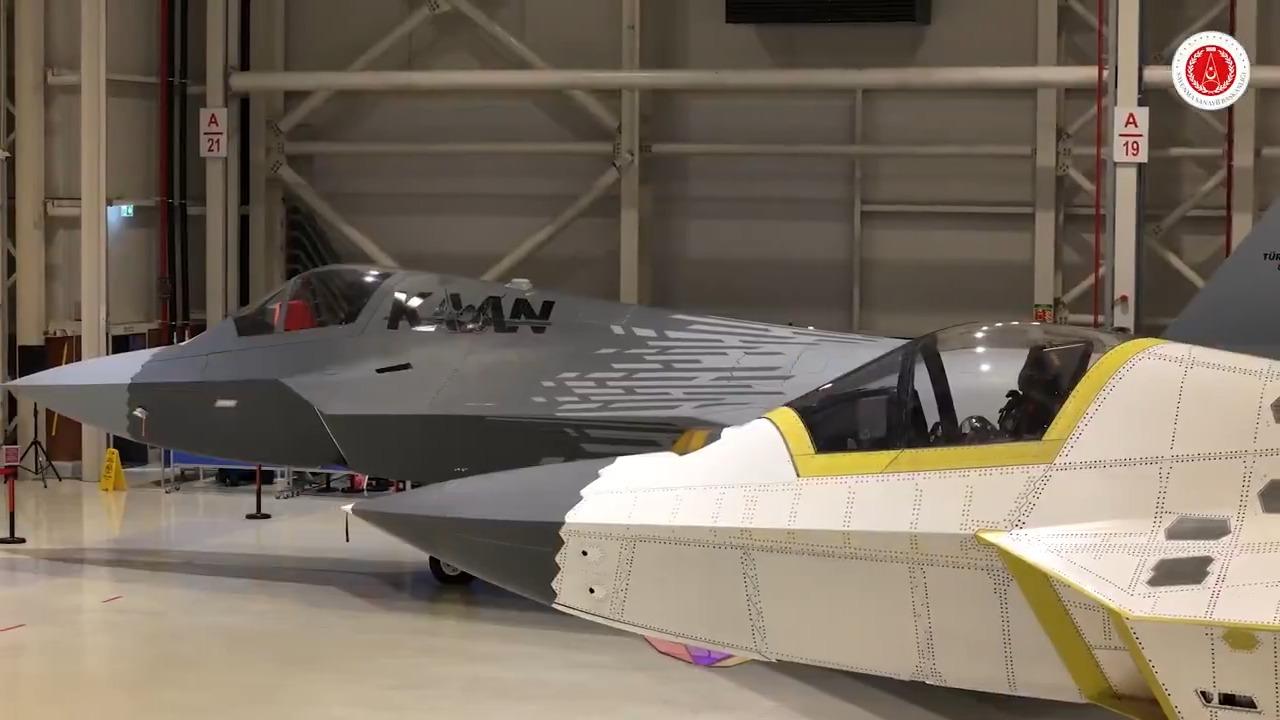 New prototypes of the National Combat Aircraft KAAN were revealed by Turkish Aerospace Industries (TAI) in Ankara, Türkiye, on Feb. 13, 2026. (Photo via X/@halukgorgun)