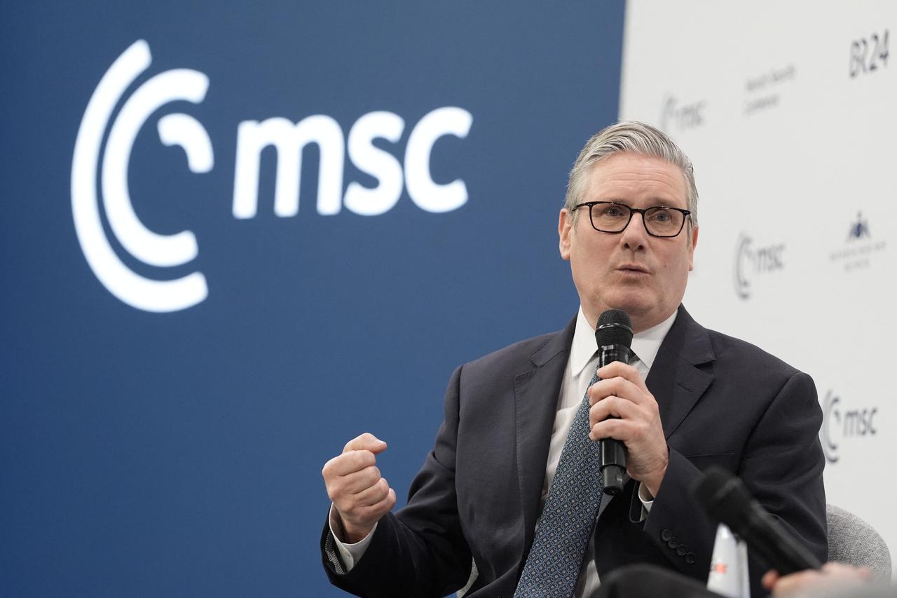 Britain's Prime Minister Keir Starmer takes part in a panel discussion at the 62nd Munich Security Conference (MSC) on February 14, 2026, in Munich, southern Germany. (AFP Photo)