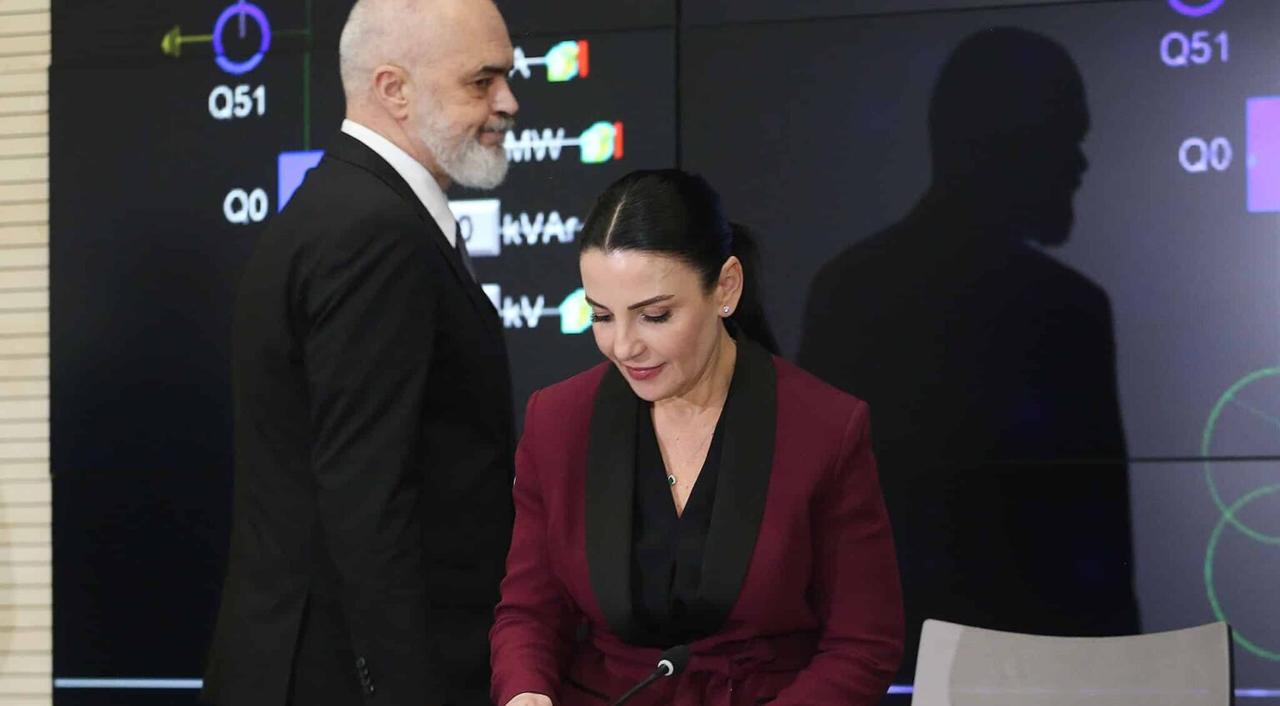 Photo shows Albanian Prime Minister Edi Rama and Belinda Balluku, accessed on Feb. 15, 2026. (LSA photo via Balkan Insight)