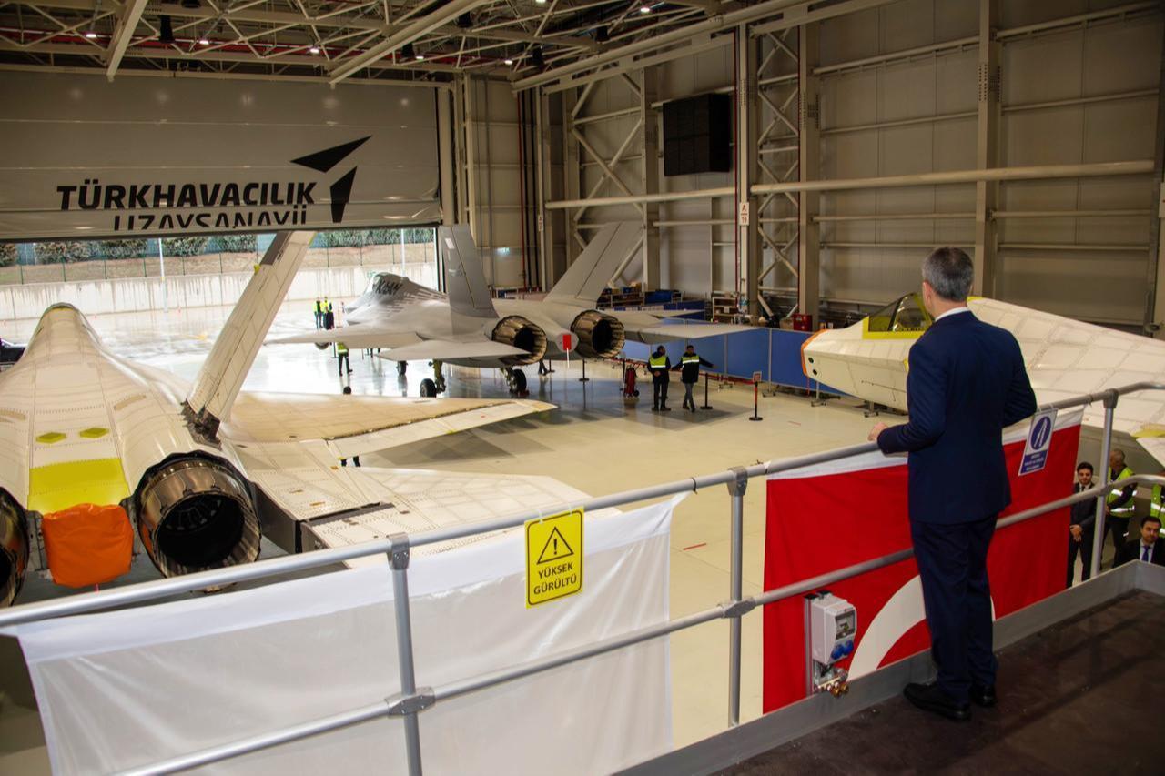 New prototypes of the National Combat Aircraft KAAN, to be used in tests during its development, were revealed by Turkish Aerospace Industries (TAI) in Ankara, Türkiye, Feb. 13, 2026. (AA Photo)
