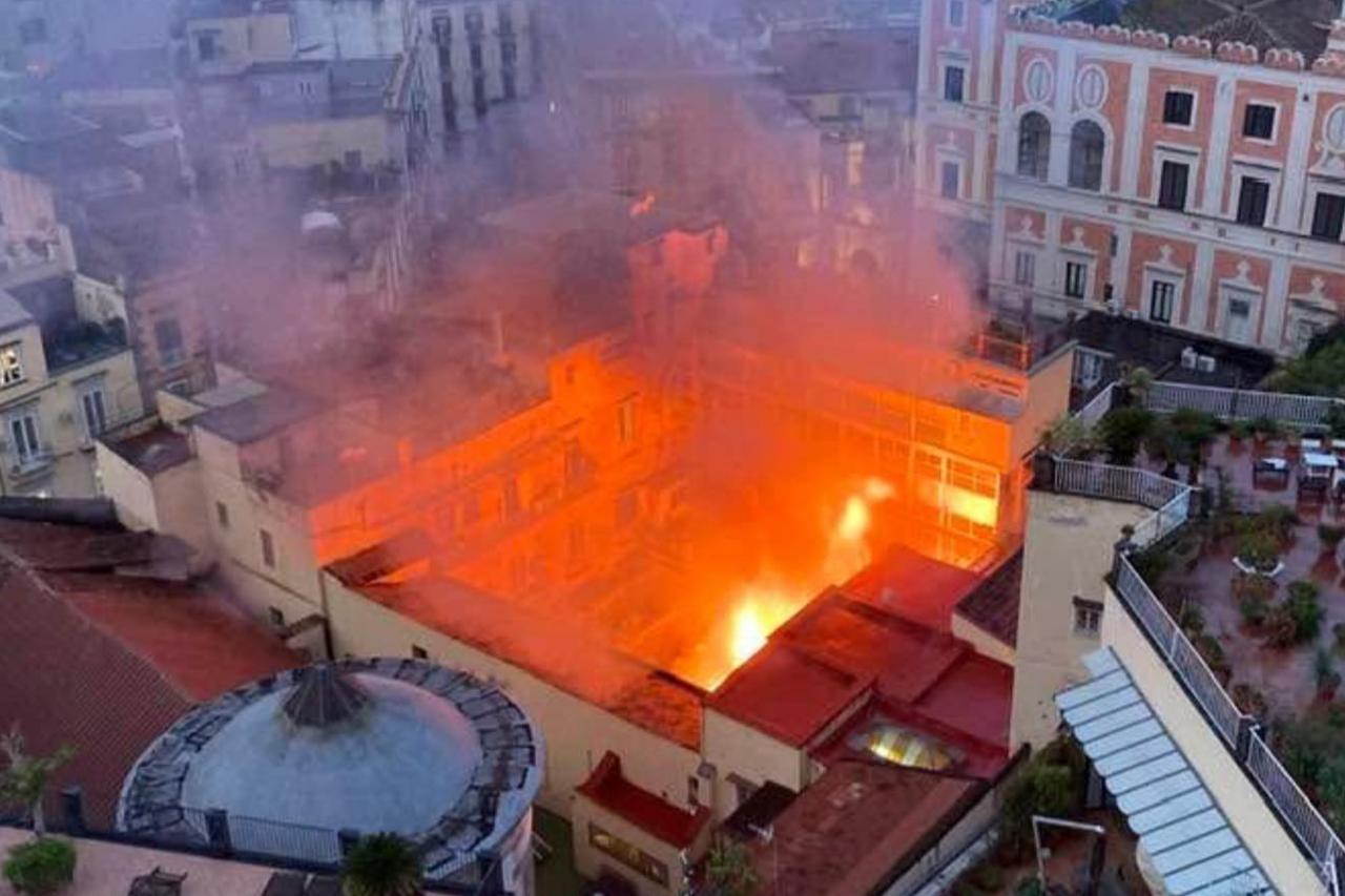 Fire ravages central Naples, destroys dome of 19th-century Sannazaro Theatre