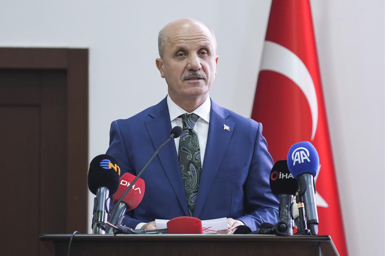 YOK President Prof. Dr. Erol Ozvar delivered a speech at the meeting. Ankara, Türkiye, February 16, 2026. (AA Photo)