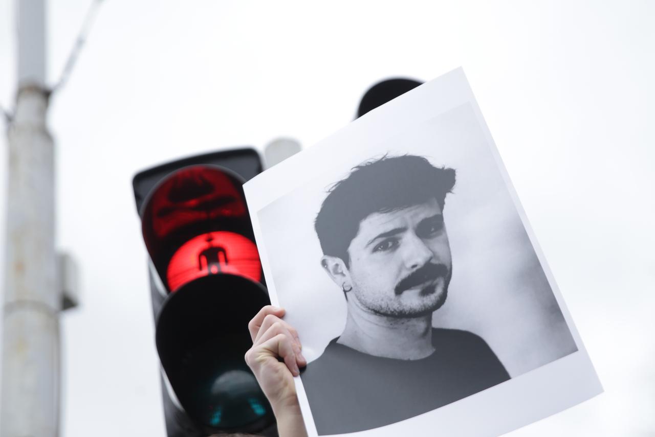 Students hold a memorial for university student Erdoan Morankic, who lost his life after a tram derailed and struck people waiting at a stop in Sarajevo, Bosnia and Herzegovina on February 13, 2026. (AA Photo)