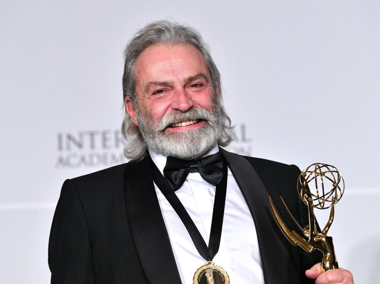Haluk Bilginer became the winner of Best Performance by an actor at the 2019 International Emmy Awards Gala, New York City, U.S., Nov. 25, 2019. (Getty Images)