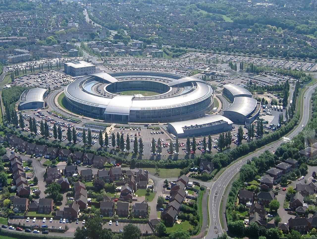 Government Communications Headquarters, Cheltenham, Gloucestershire, England. (Photo via Wikimedia Commons)