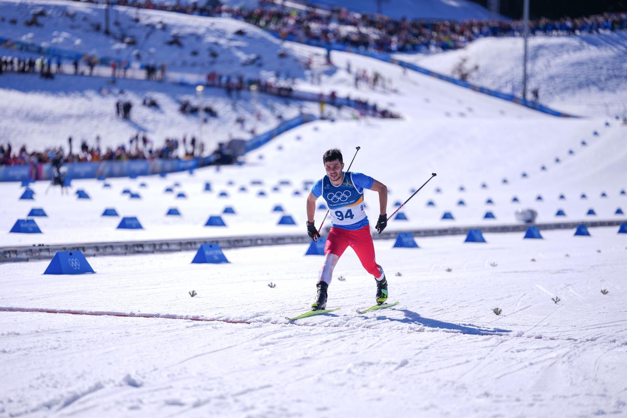 Abdullah Yilmaz of Türkiye competes in the men's 10 km freestyle cross-country skiing event at the 2026 Milano-Cortina Winter Olympics in Milan, Italy, Feb. 13, 2026. (AA Photo)
