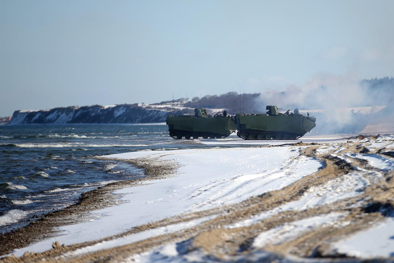 ZAHA vehicles take part in NATO's largest exercise this year, "Steadfast Dart 2026," at the Putlos training and exercise area near the city of Kiel, Germany, Feb. 18, 2026. (AA Photo)