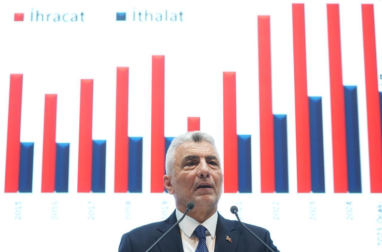 Turkish Trade Minister Omer Bolat speaks during a press conference announcing January 2026 foreign trade figures, in Istanbul, Türkiye, Feb. 2, 2026. (AA Photo)