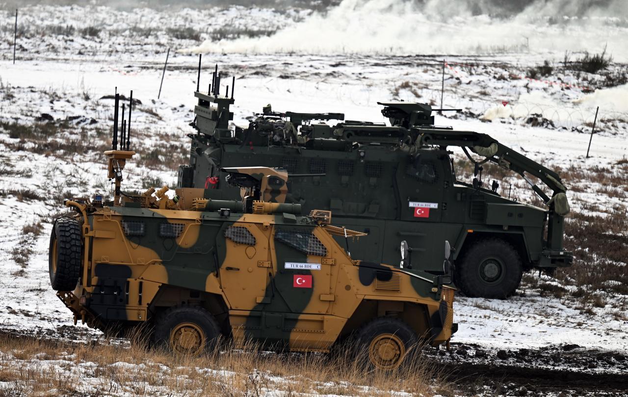 Turkish Armed Forces troops take part in NATO’s largest exercise this year, “Steadfast Dart 2026,” at the Putlos training and exercise area near Kiel, Germany, Feb. 18, 2026. (AA Photo)