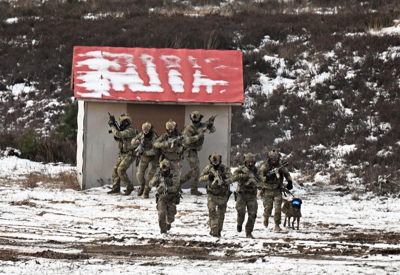 German military forces take part in NATO's largest exercise this year, “Steadfast Dart 2026,” at the Putlos training and exercise area near Kiel, Germany, Feb. 18, 2026. (AA Photo)