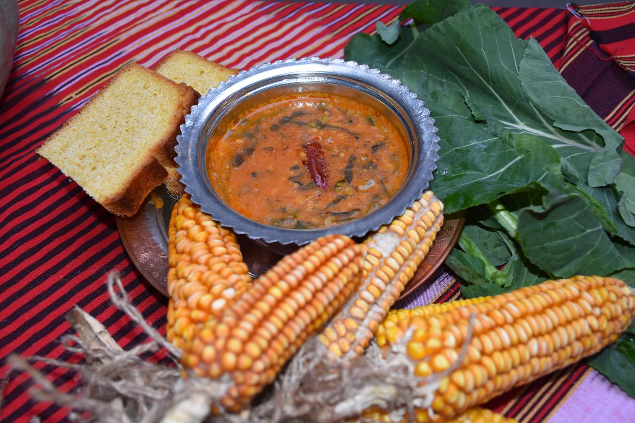 Traditional black cabbage soup served with cornbread, a staple of Black Sea cuisine, in Trabzon, Türkiye, Feb. 20, 2026. (AA Photo)