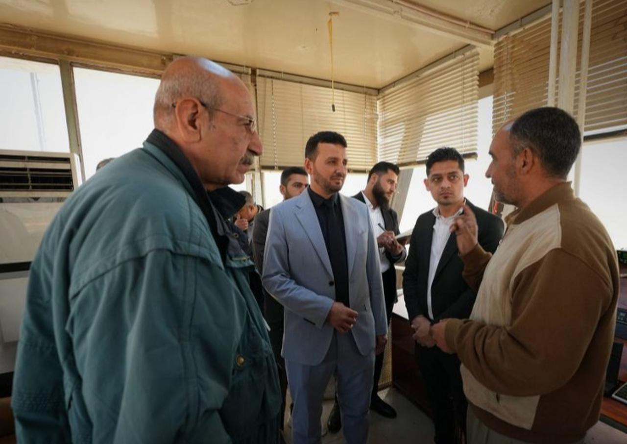 Syrian civil aviation officials meet with airport staff during an inspection at Qamishli International Airport in northeastern Syria. (Photo via SANA)