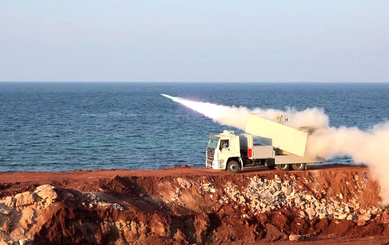 Iranian military personnel take part in an exercise titled "Smart Control of the Strait of Hormuz", launched by the Naval Forces of the Islamic Revolutionary Guard Corps, is being carried out in the Persian Gulf and the Strait of Hormuz on February 16, 2026. (Islamic Revolutionary Guard Corps/AA Photo)