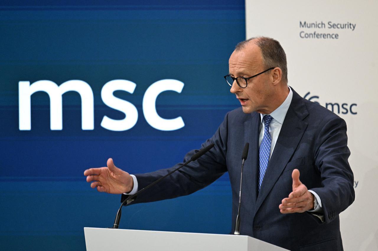 German Chancellor Friedrich Merz gives a speech to open the 62nd Munich Security Conference in Munich, southern Germany on February 13, 2026. (AFP Photo)