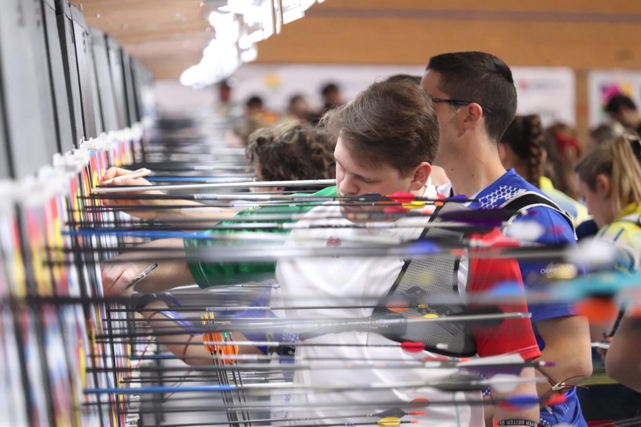 Archers from various countries who are participating European Indoor Archery Championship in Plovdiv,
Bulgaria. (Photo via worldarchery)