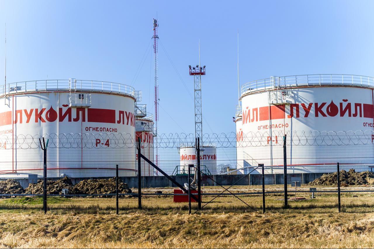 Lukoil oil storage tanks at a refinery terminal in the Kaliningrad region, Russia, March 13, 2022. (Adobe Stock Photo)