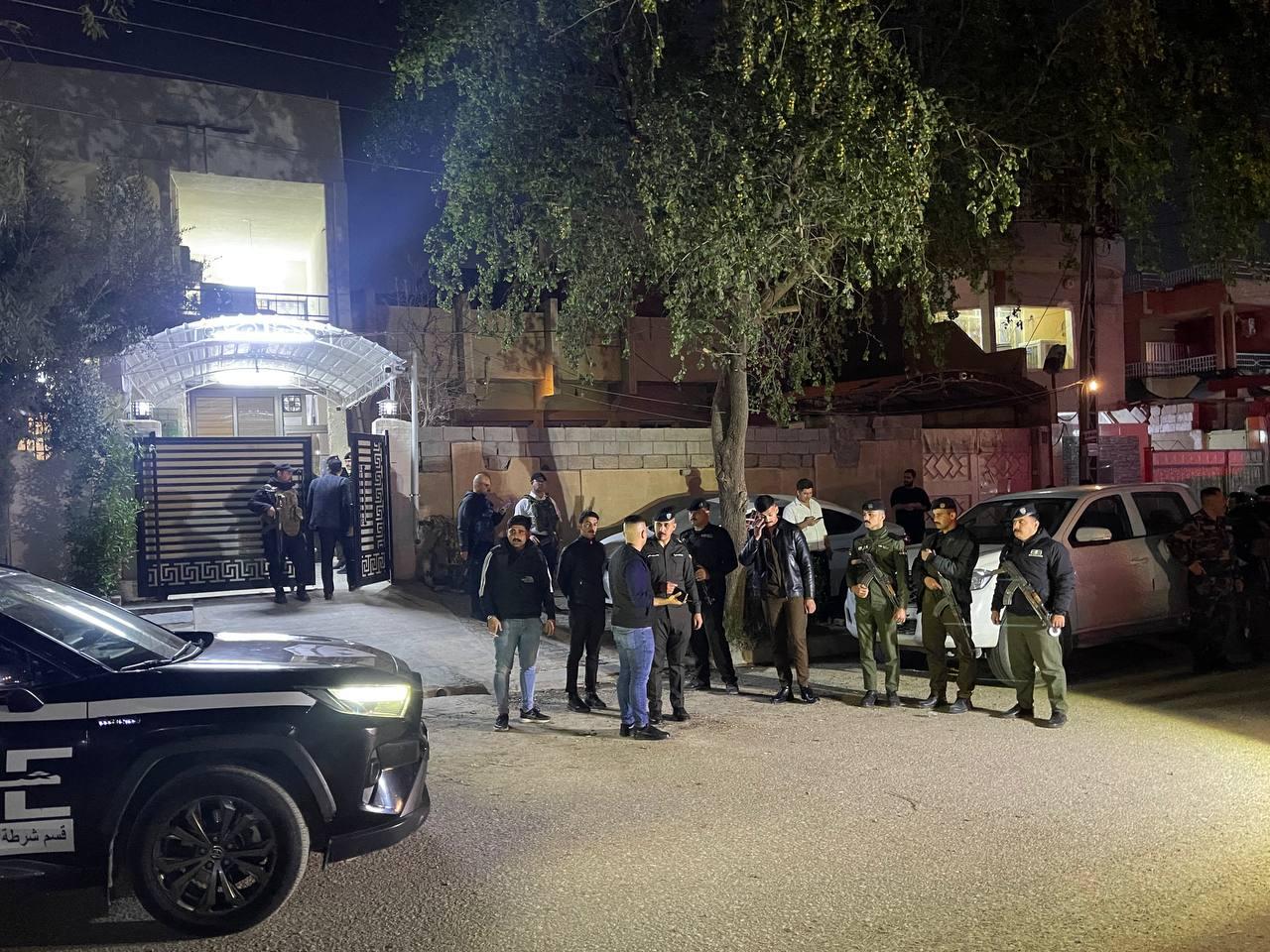 Police take security measures in the area near the house of Gulsel Muhammed, a member of the Iraqi Turkmen Front (ITC), in Kirkuk, after an attack on February 23, 2026. (AA Photo)