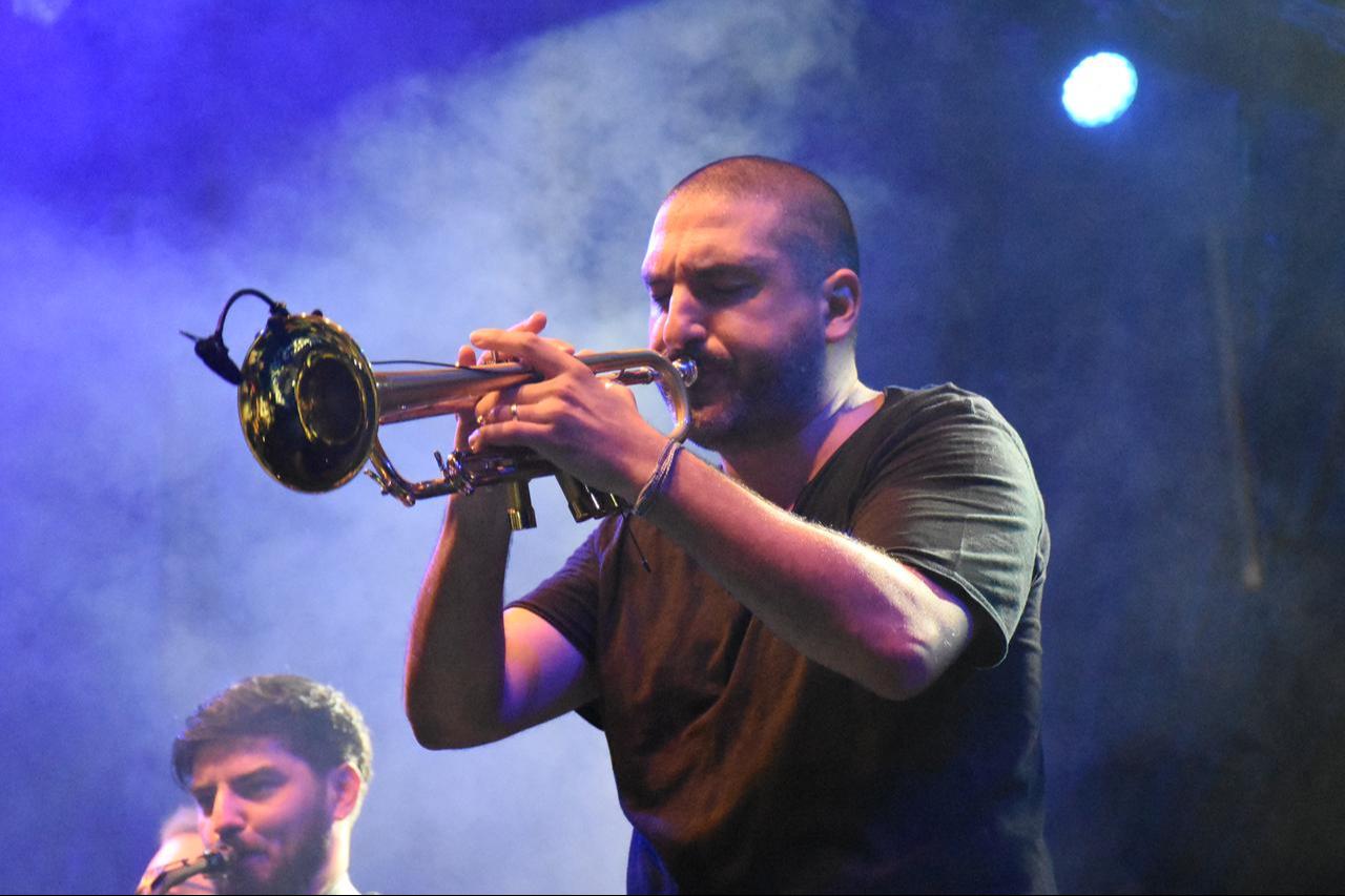 French-Lebanese trumpet Ibrahim Maalouf meets art lovers at the first concert of Akra Jazz Festival, which brings together the leading names of jazz and world music in Antalya, Türkiye, May 14, 2025. (AA Photo)