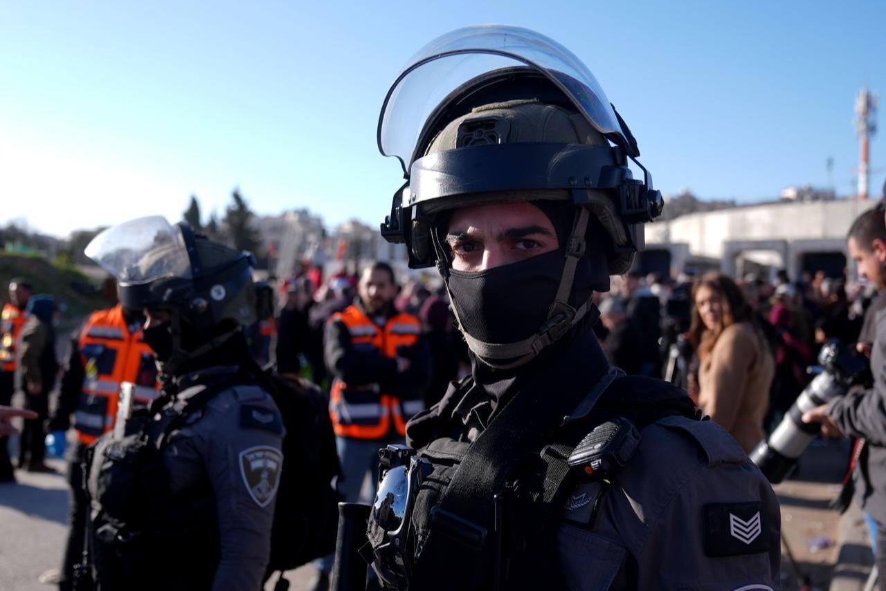 Israeli authorities prevent Palestinians from entering Jerusalem from the West Bank in East Jerusalem, Feb. 20, 2026. (AA Photo)