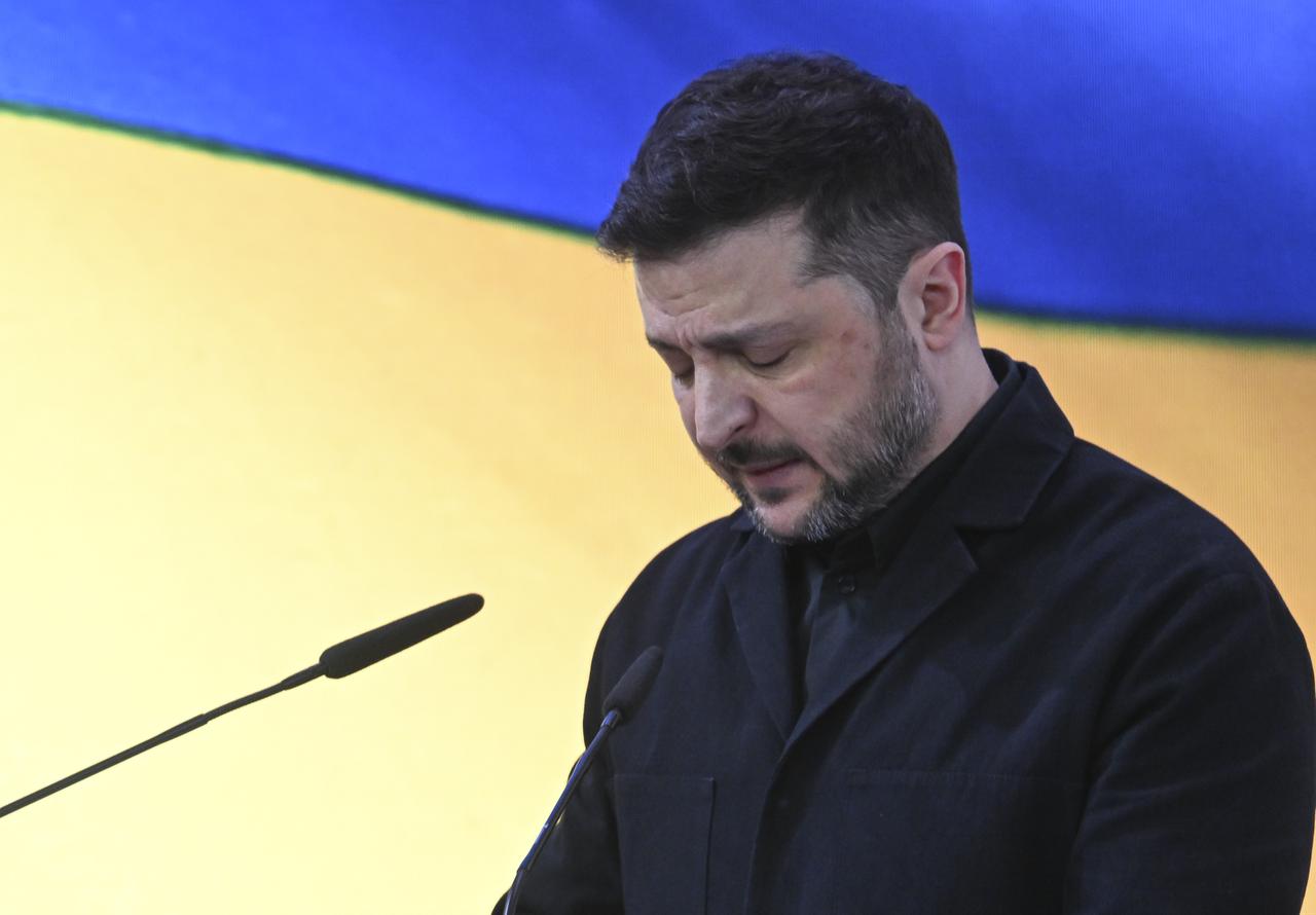 Ukrainian President Volodymyr Zelenskyy speaks during the 62nd Munich Security Conference (MSC 2026) in Munich, Germany, February 14, 2026. (AA Photo)