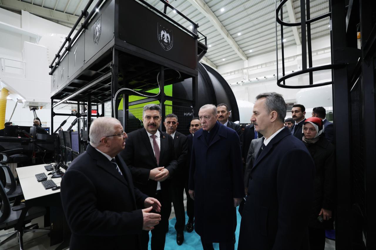 President Erdogan attends a ceremony for the opening of new facilities at Havelsan Technology Campus in Ankara, Feb. 24, 2026. (Photo via Turkish Presidency/Murat Cetinmuhurdar)
