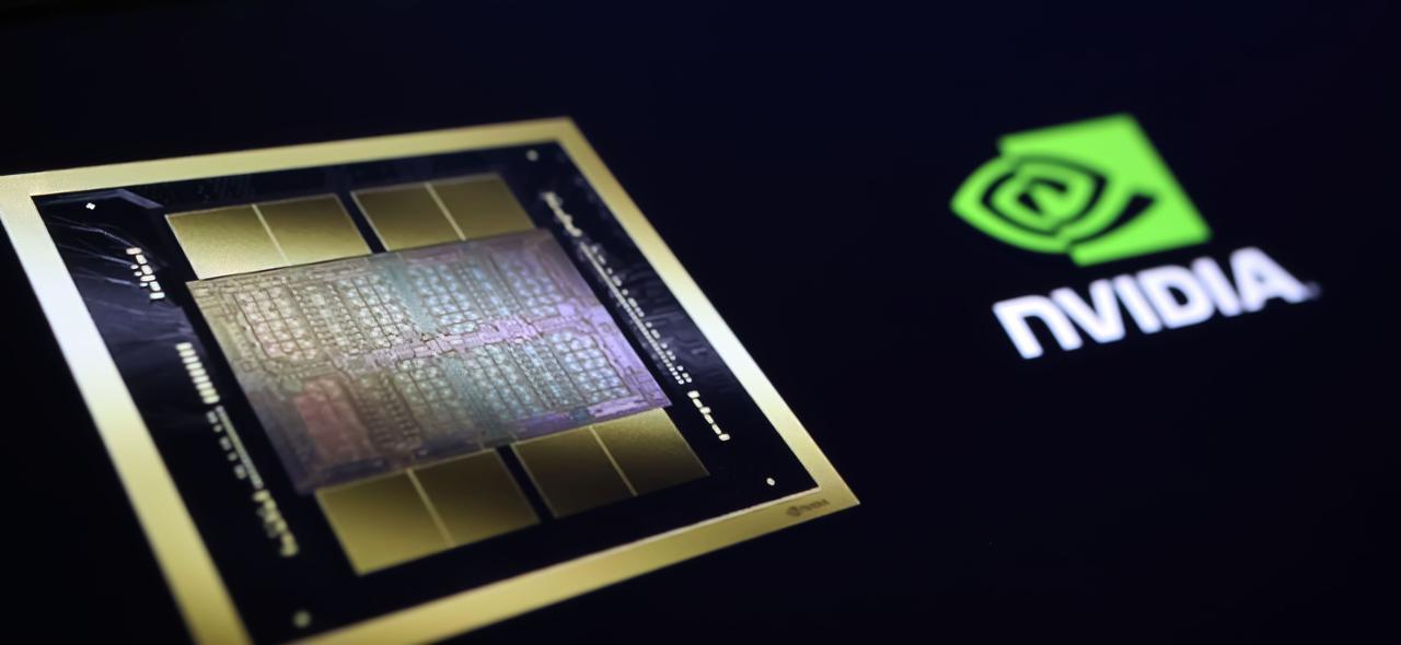 Close-up view of Nvidia’s new Blackwell B200 GPU processor displayed on a smartphone screen next to the company’s logo, Viersen, Germany, March 18, 2024. (Adobe Stock Photo)