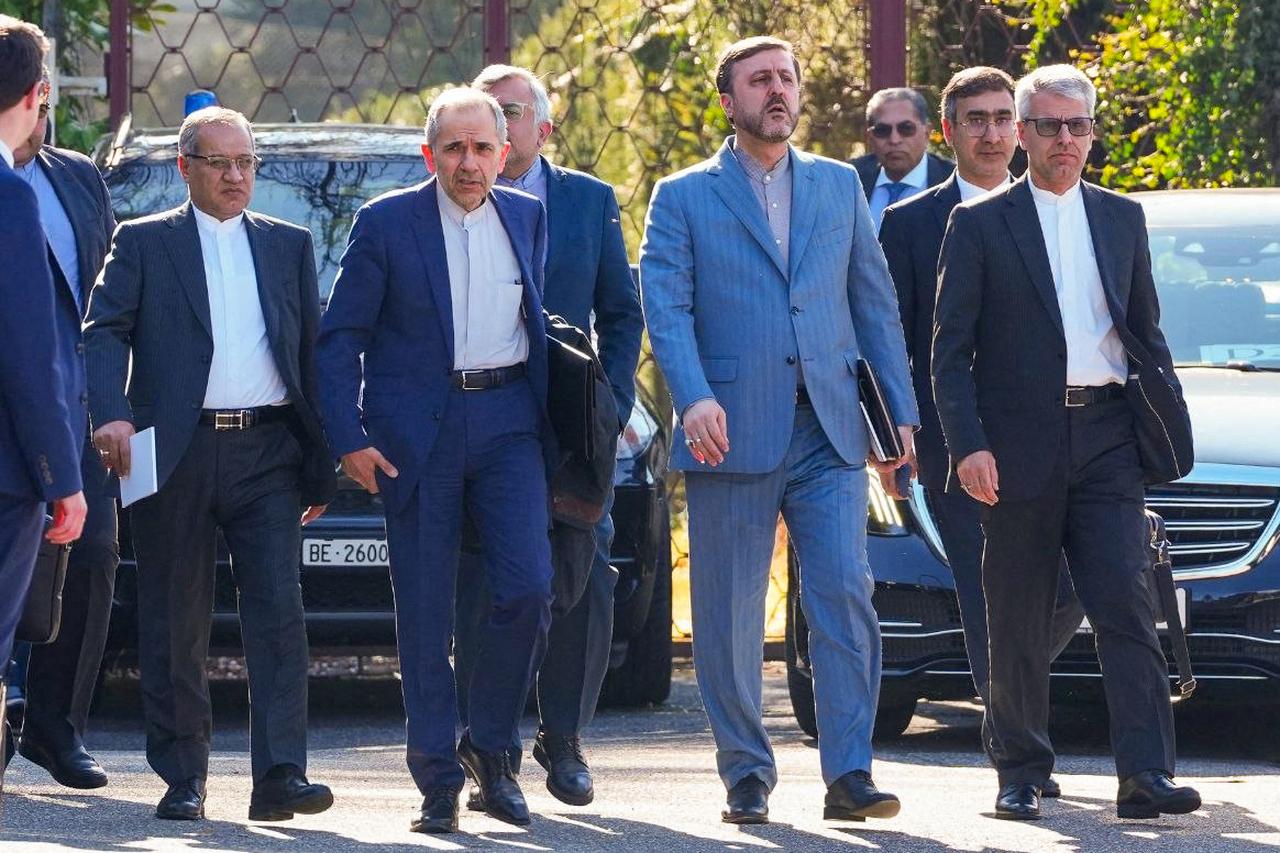 A handout picture on February 26, 2026, shows Iranian diplomats and a delegation during the Iran-US talks in Geneva, Switzerland. (Photo by HO/Iranian Foreign Ministry/AFP)
